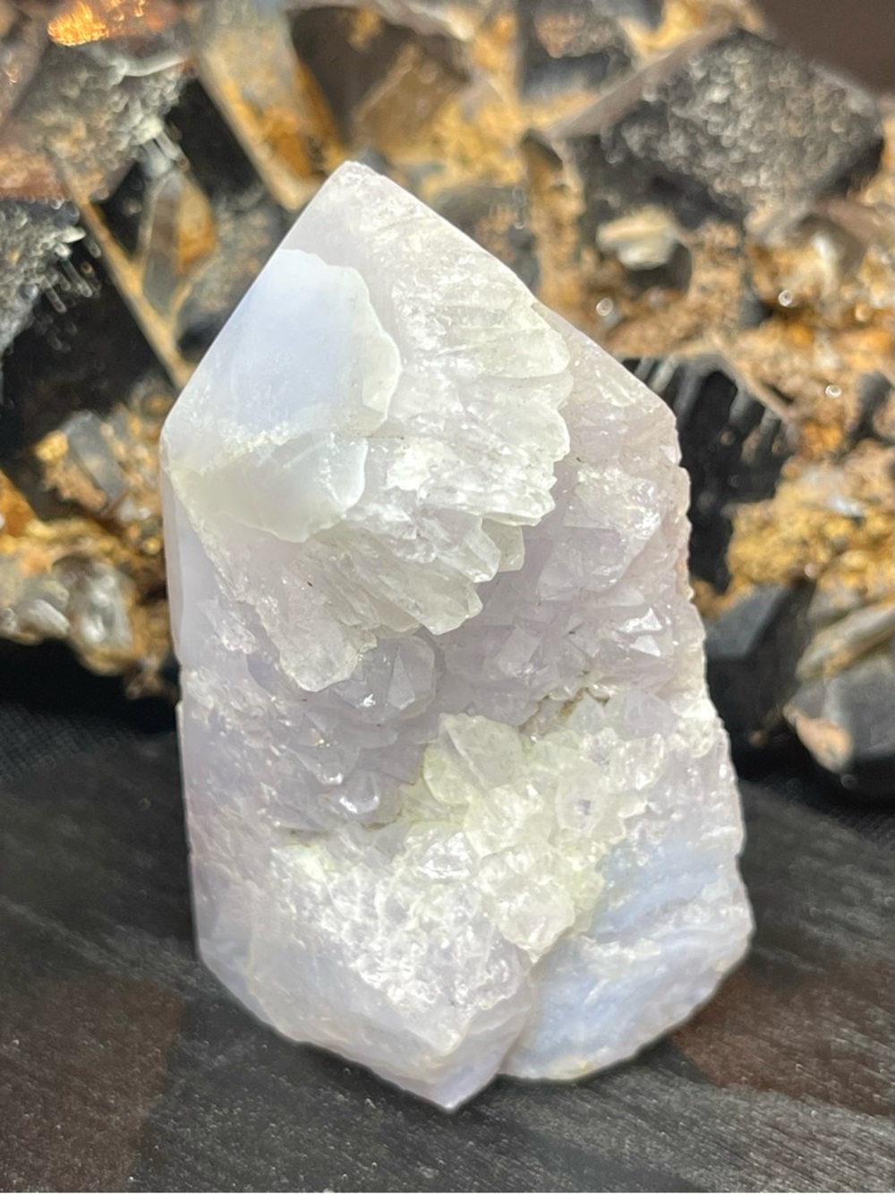 🌑Druzy Blue Lace Agate, Africa Crystal Tower🌑